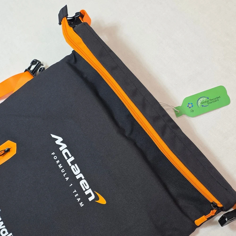 McLaren‎ Formula 1 Team Airwallex Backpack Grey Orange Roll Top Racing Bag NEW